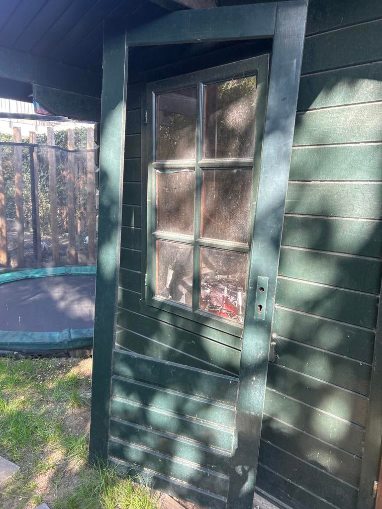 Hardhouten deur zonder glas - Robuust en duurzaam, Gebruikt, 80 tot 100 cm, Ophalen of Verzenden, Buitendeur