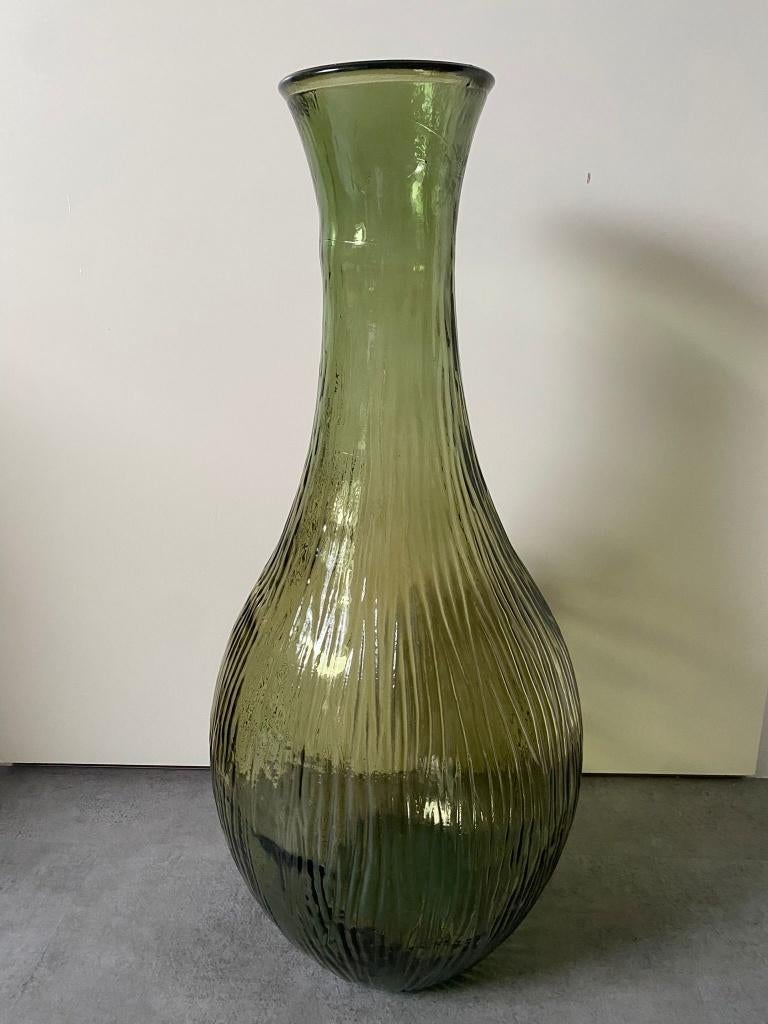 Hoge vaas, groen, Ophalen, 75 cm of meer, Groen, Glas