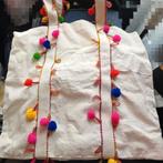 Canvas tas met kleurrijke pompons, Ophalen of Verzenden, Gebruikt, Overige kleuren, Shopper
