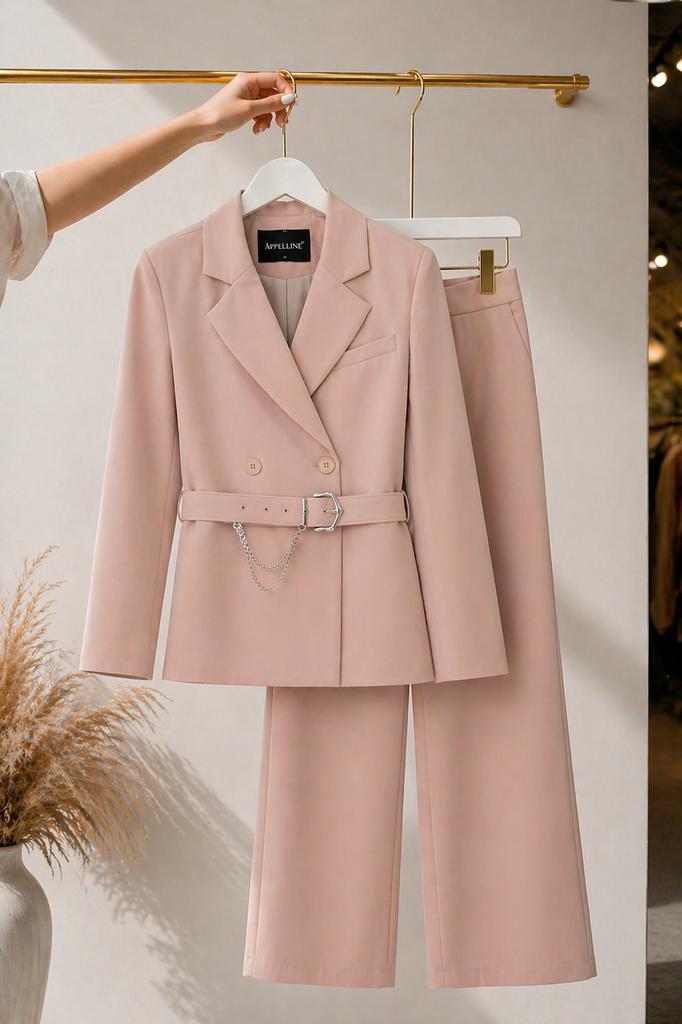 Beige dames pak set – blazer + broek – nieuw – maat XL, Kleding | Dames, Jasjes, Kostuums en Pakken, Kostuum of Pak, Beige, Maat 46/48 (XL) of groter