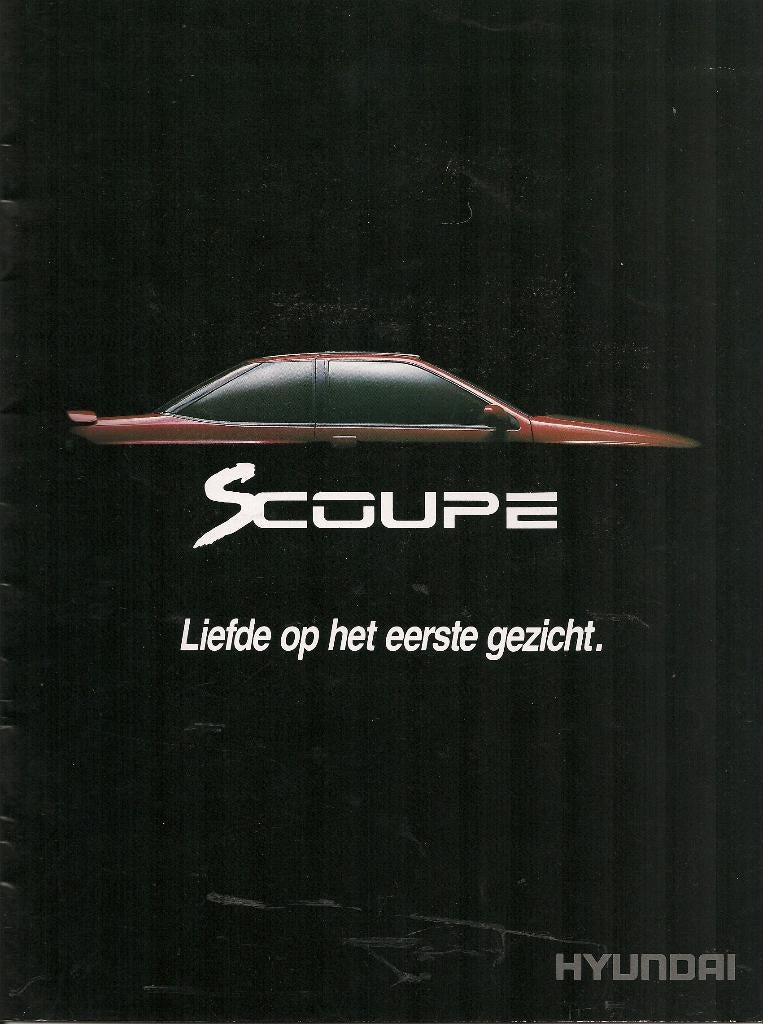 Folder Hyundai Scoupe, 1990, Ophalen of Verzenden, Nieuw, Overige merken