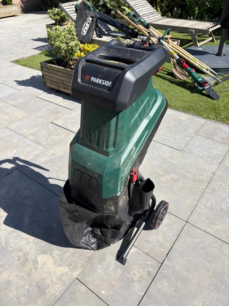 Parkside hakselaar - Zo goed als nieuw, Tuin en Terras, Hakselaars, Zo goed als nieuw, Elektrisch, Met opvangzak, Ophalen
