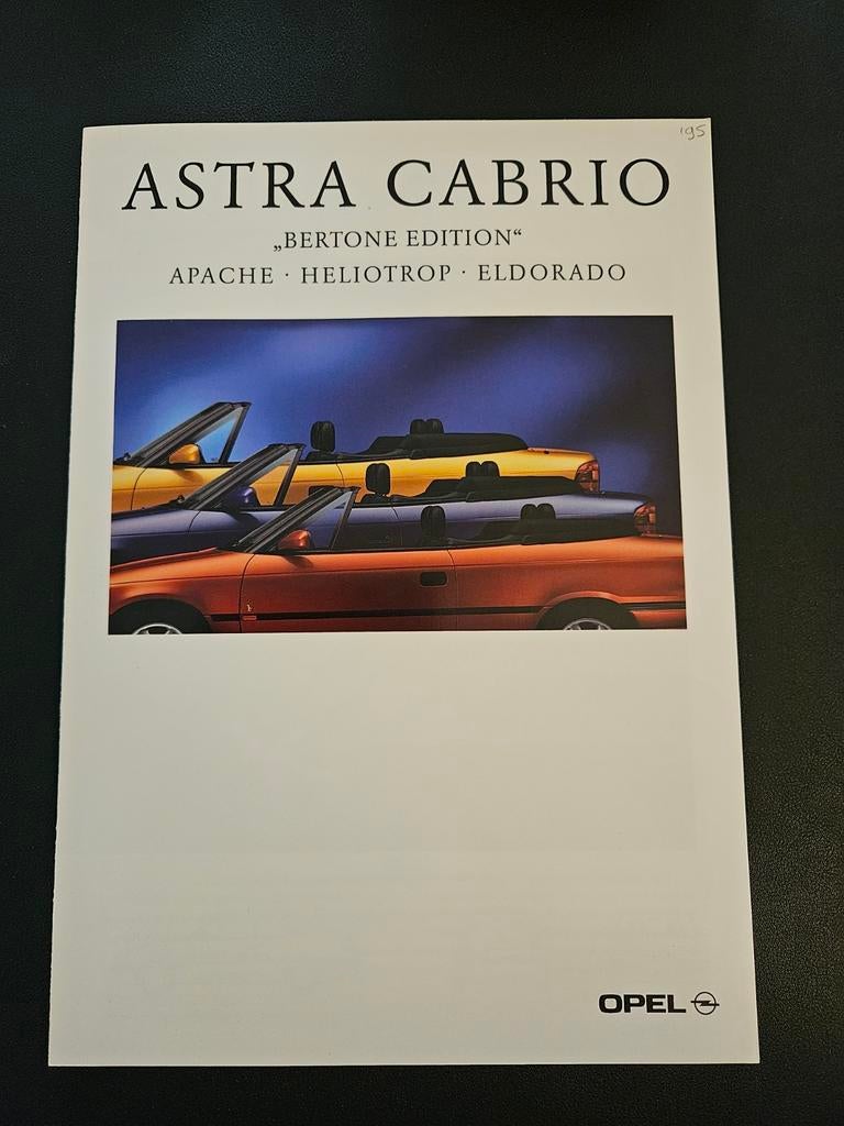 Brochure Opel Astra Bertone Edition 1995, Ophalen of Verzenden, Zo goed als nieuw, Opel
