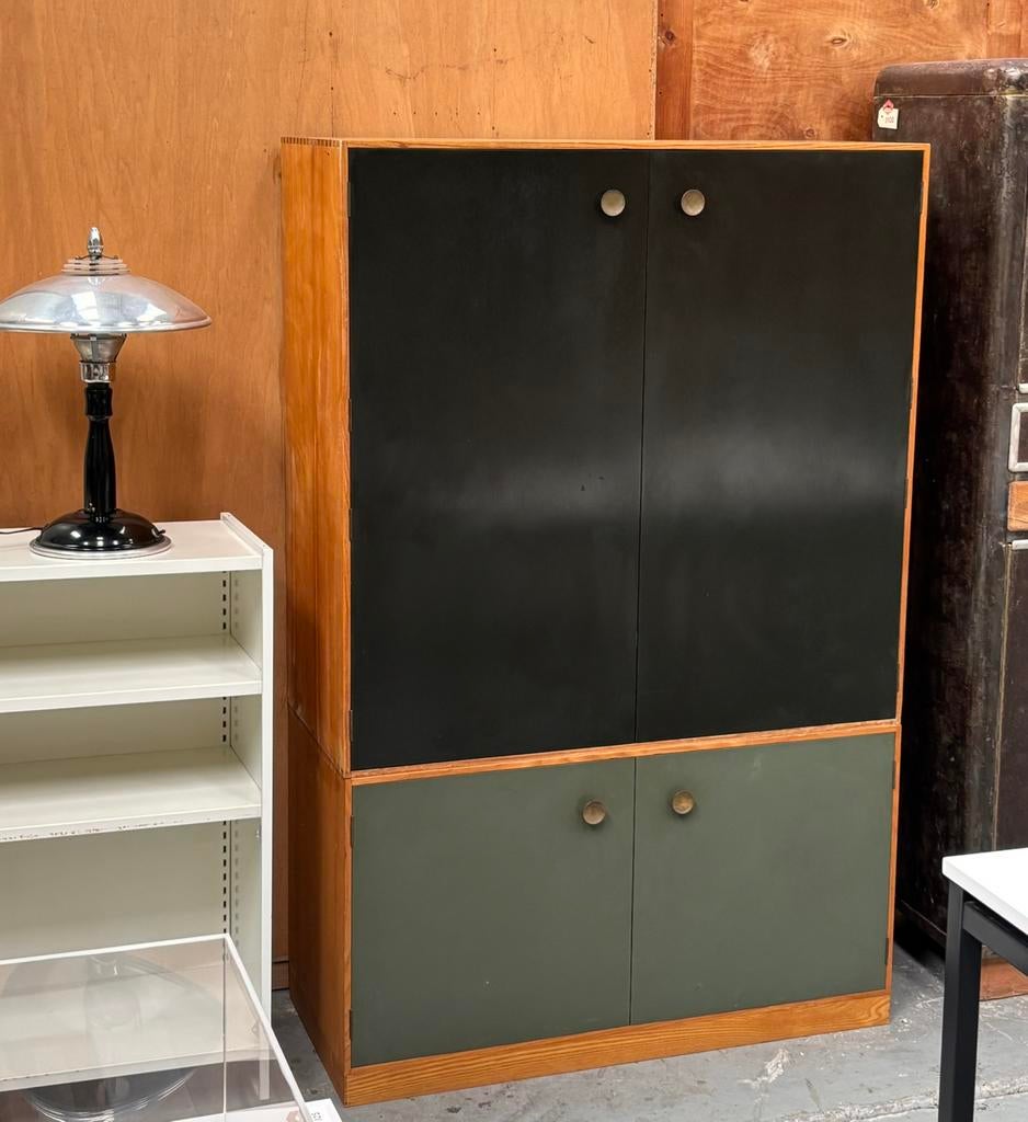 Vintage Deens wandmeubel, Ophalen, Minder dan 150 cm, 150 tot 200 cm, 25 tot 50 cm