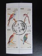 Postzegel Vogel: Blok met 4 verschillende Vogels uit Dhufar, Ophalen of Verzenden, Gestempeld, Dier of Natuur