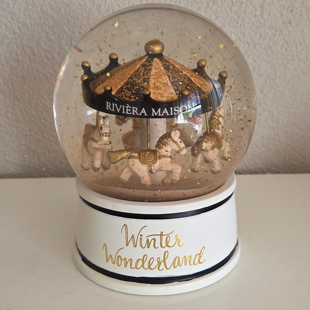 Riviera Maison Winter Wonderland sneeuwbol, Ophalen of Verzenden, Zwart, Overige materialen, Minder dan 25 cm