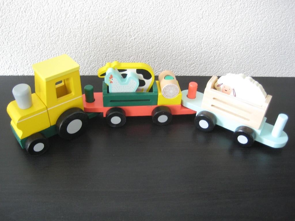 Houten trein + meeneemwinkeltje dierenzaak, Kinderen en Baby's, Speelgoed | Houten speelgoed, Ophalen of Verzenden, Nieuw, Overige typen