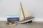 Houten Modelzijlboot met Roeibootje, Ophalen of Verzenden