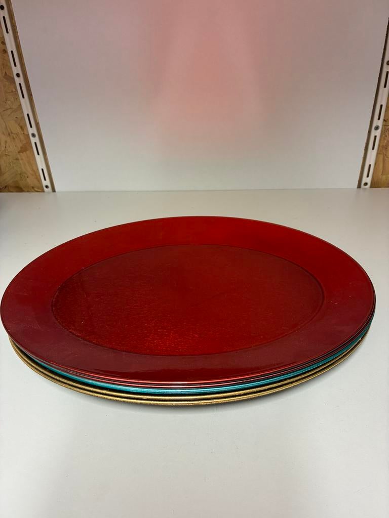 6 Hard Plastic Serveer Schalen 3 kleuren, Ophalen of Verzenden, Overige materialen, Overige stijlen, Schaal of Schalen