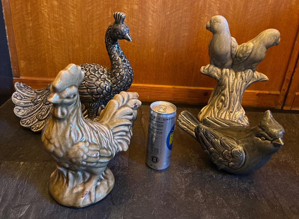 Mooie set van 4 keramiek Dierenbeelden, Ophalen, Zo goed als nieuw, Dier