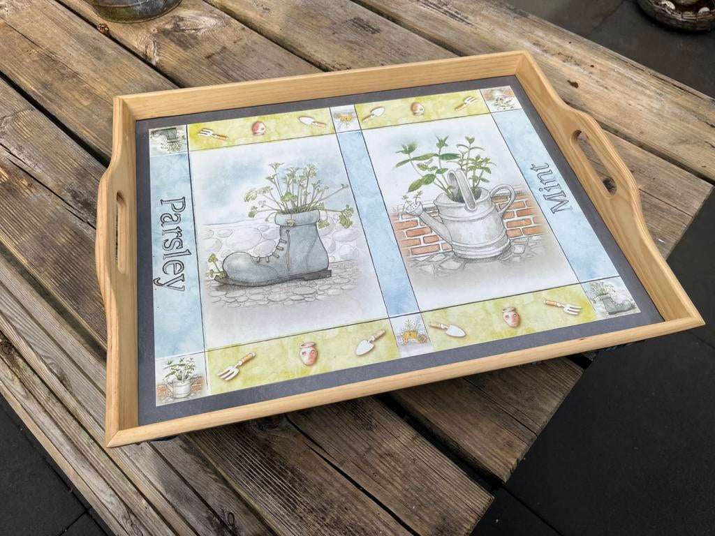 Schoot-dienblad i.z.g.st., Ophalen of Verzenden, Zo goed als nieuw, Rechthoekig, Hout