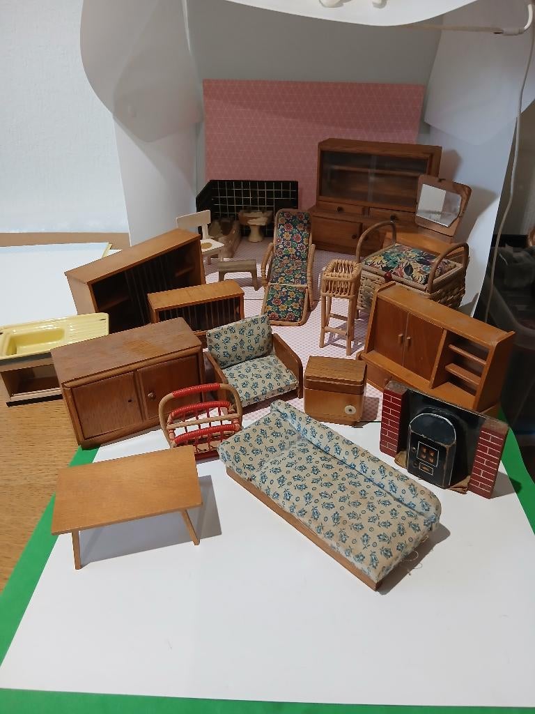 Vintage Poppehuis Meubels, Verzamelen, Ophalen of Verzenden, Gebruikt, Decoratie