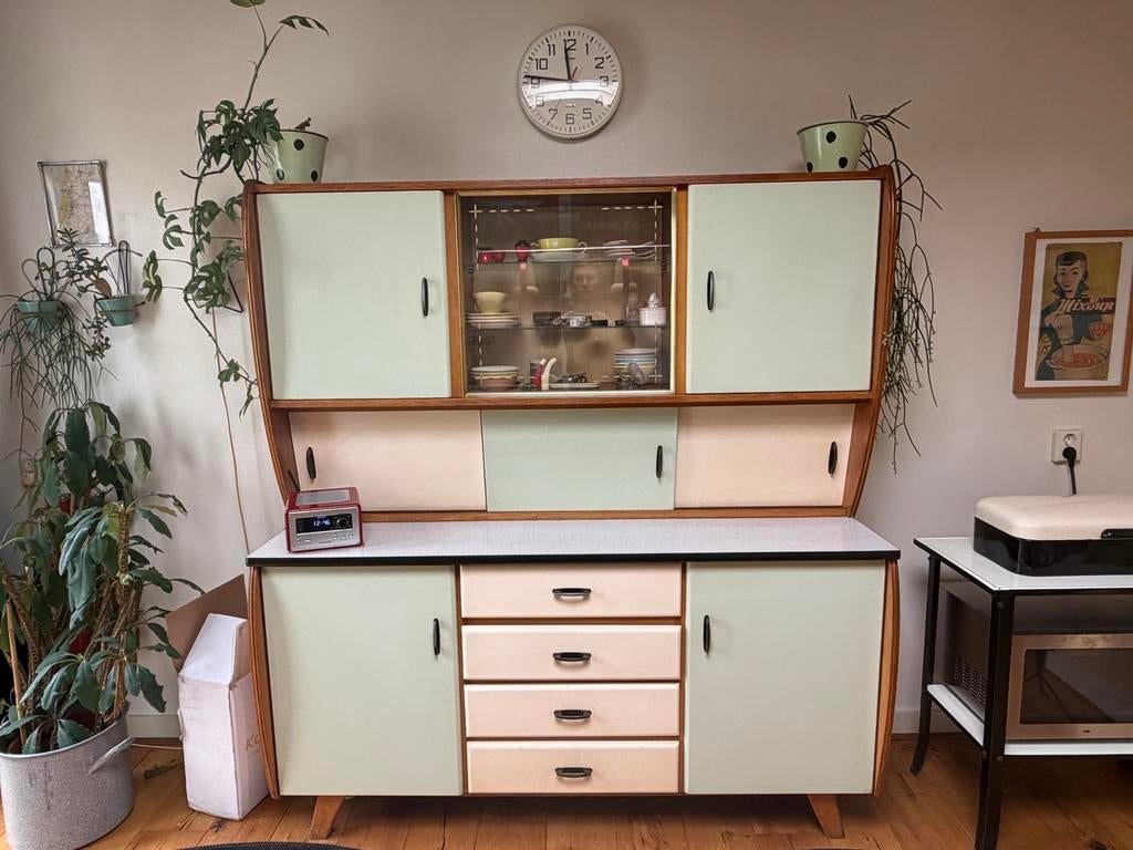 Vintage buffetkast jaren '50/'60 - Pastelkleuren, Ophalen