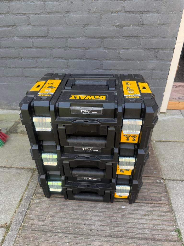 DeWalt TSTAK gereedschapskisten set, Verzenden, Gebruikt, Zwart