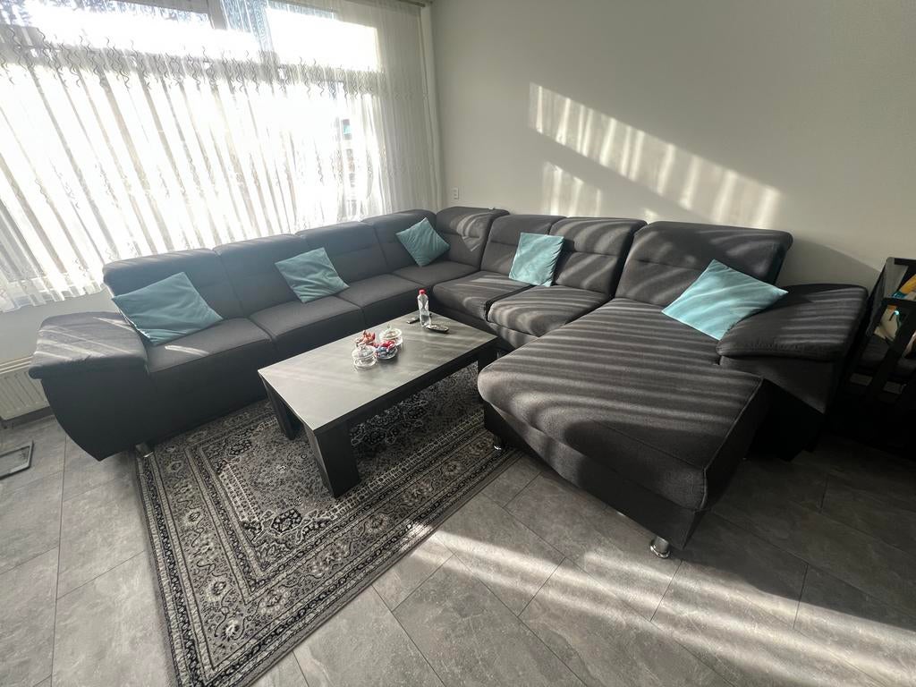 Grijze Hoekbank 360x340, Ophalen, Gebruikt, Hoekbank, 300 cm of meer