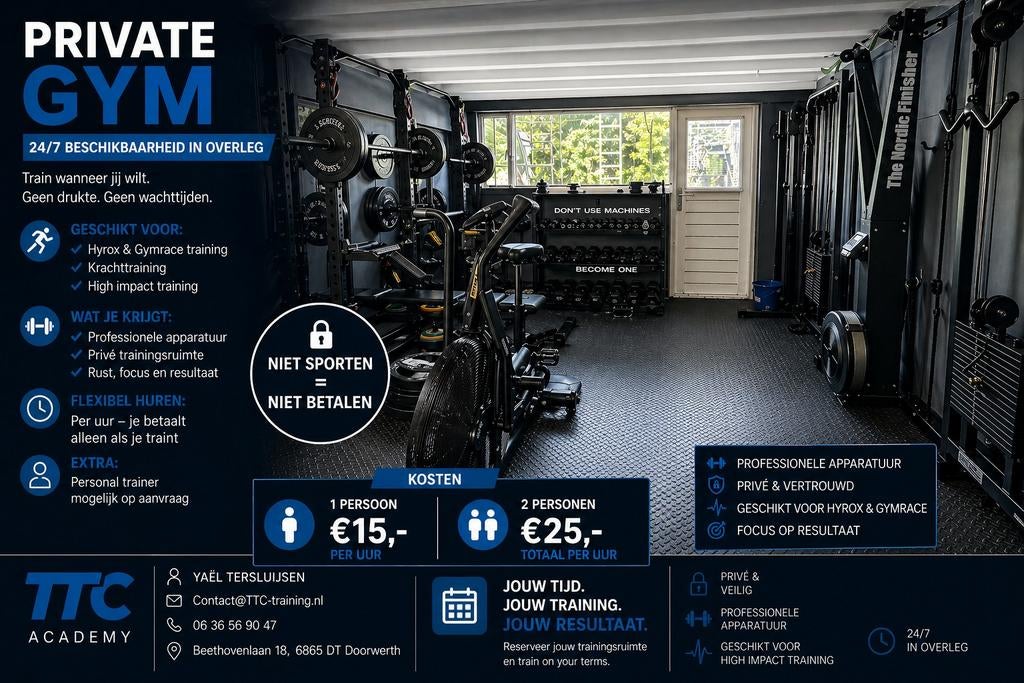 Privé gym Doorwerth – Rustig & zonder drukte, Ophalen of Verzenden