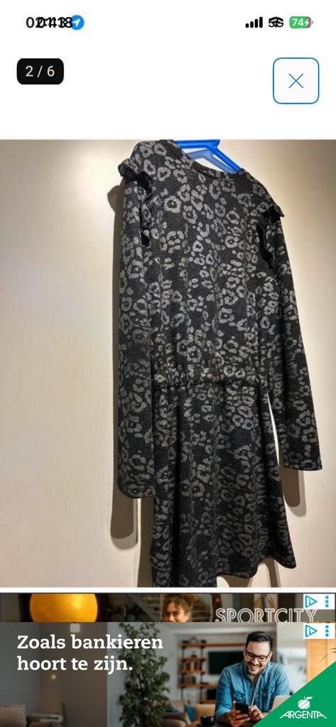 152jurk Name it - zwart met bloemen, Kinderen en Baby's, Kinderkleding | Maat 152, Ophalen of Verzenden, Zo goed als nieuw, Meisje