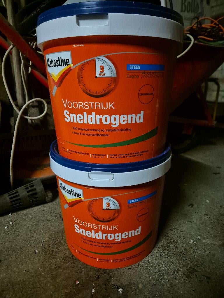 Voorstrijk sneldrogend alabastine, 15 tot 20 liter, Ophalen, Nieuw, Wit