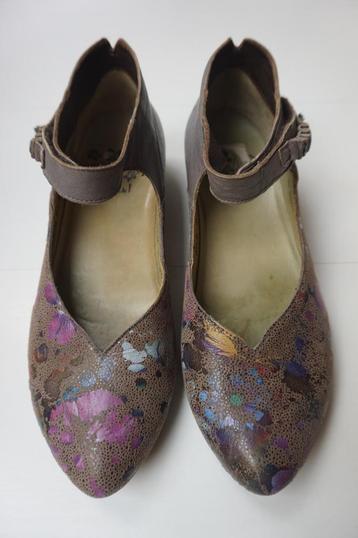 Think! ballerina pump lage hak grijs bloem mt 40 schoen leer beschikbaar voor biedingen