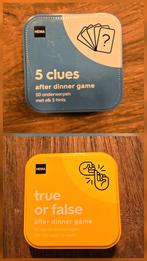 Hema spelletjes: 5 Clues & True or False, Ophalen of Verzenden, Zo goed als nieuw, Hema
