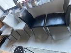 Eetkamerstoelen (nep) leer 4 stuks, Huis en Inrichting, Stoelen, Ophalen, Gebruikt, Wit, Leer