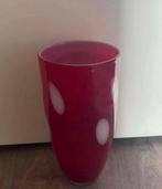 Rode vaas met witte stippen, Ophalen, Minder dan 50 cm, Rood, Glas