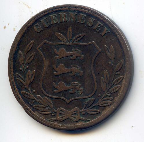 Guernsey 8 Doubles 1874 Oplage 70.000, Postzegels en Munten, Munten | Europa | Niet-Euromunten, Overige landen, Verzenden