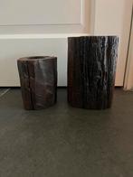 Waxinelicht houders van hout, Bruin, Ophalen of Verzenden, Zo goed als nieuw, Hout