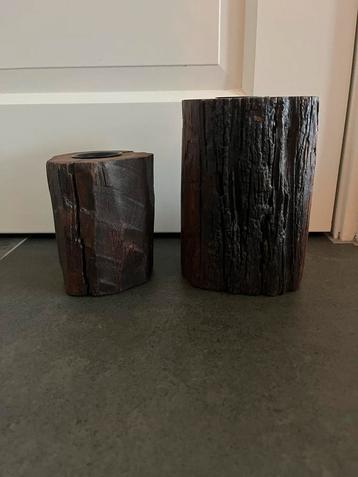 Waxinelicht houders van hout beschikbaar voor biedingen