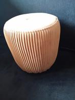 Oker gele poef velvet met kussentje, Ophalen of Verzenden