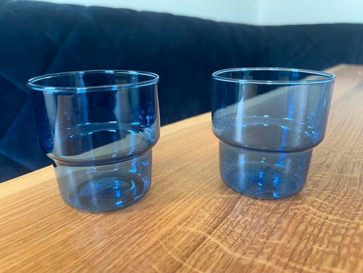 6 blauwe glazen - stapelbaar Blokker Dolce Vita NIEUW, Verzamelen, Glas en Borrelglaasjes, Nieuw, Overige typen, Ophalen of Verzenden