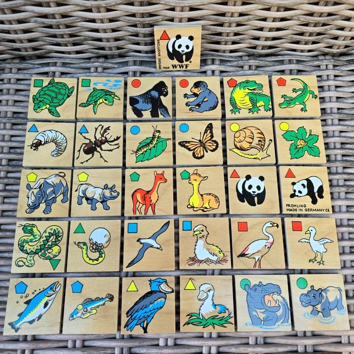 Sint tip!🎁 Houten dieren memory spel - WNF / memospel, Kinderen en Baby's, Speelgoed | Educatief en Creatief, Gebruikt, Ontdekken