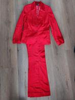 Rood Velvet H&M Kostuum - Blazer 38, Pantalon 34, Maat 38/40 (M), H&M, Kostuum of Pak, Ophalen of Verzenden