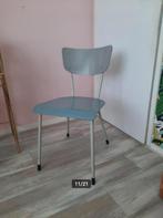 2x Lichtblauwe vintage retro stoelen, Ophalen, Gebruikt, Twee, Blauw