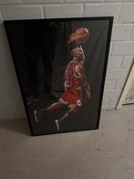 Michael Jordan poster ingelijst, Gebruikt, Oorspronkelijke maker, Ophalen of Verzenden, Schilderij