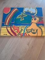 Corneille op canvas doek 80x60, Antiek en Kunst, Ophalen of Verzenden