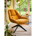 Fauteuil Lynn oker, draaistoel met zwart frame, twee maal, Huis en Inrichting, Ophalen, Minder dan 75 cm, Zo goed als nieuw, 50 tot 75 cm