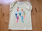 T-shirt met print, mooi. Zacht geel, maat 134/140. MOOI, Kinderen en Baby's, Kinderkleding | Maat 122, Ophalen of Verzenden, Zo goed als nieuw