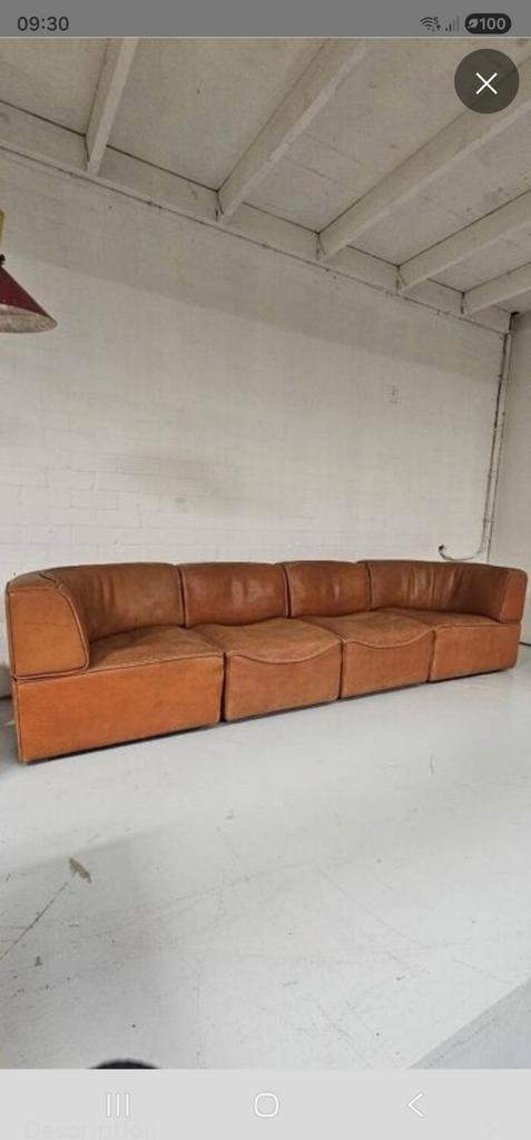 De sede DS 15 congac leer modulair bank, Huis en Inrichting, Banken | Bankstellen, Zo goed als nieuw, Tweepersoons, 75 tot 100 cm