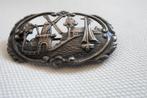 Broche Zilver Antiek Molen Schip, Ophalen of Verzenden, Zilver, Broche