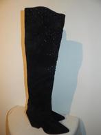 Elena Iachi overknee laarzen aparte hak bewerkt studs 38.5, Hoge laarzen, Verzenden, Zwart, Elena iachi