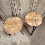Bijzettafeltjes / wijntafeltje los of als set te koop, Minder dan 55 cm, Rond, Nieuw, Hout