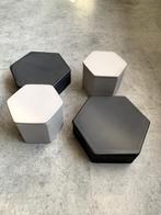 4 stenen decoratie opberg bakjes (lichtgrijs en donkergrijs), Ophalen, Zo goed als nieuw