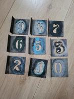 Antieke zinken sjablonen kistcijfers gereedschap schilder., Ophalen of Verzenden