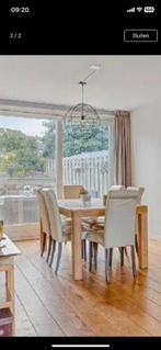 Eettafel eikenhout 170 bij 95, Huis en Inrichting, Ophalen, Gebruikt, Robuust licht eiken kleur, 4 tot 6 stoelen