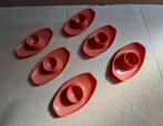 6 Vintage plastic roze rode Valon eierdopjes, Overige materialen, Gebruikt, Overige typen, Ophalen of Verzenden