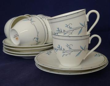 Royal Canterbury Vines - 6 koffiekopjes met blauwgrijs decor beschikbaar voor biedingen