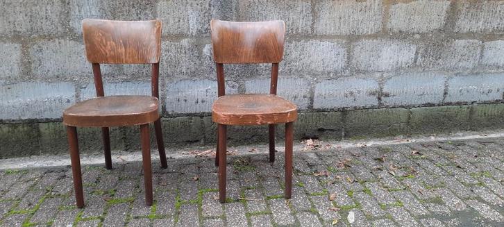 2antieke thonet bistro cafe stoeltjes, Huis en Inrichting, Stoelen, Gebruikt, Twee, Bruin, Ophalen