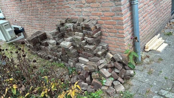 Oude straatbakstenen vijfduimers, Tuin en Terras, Tegels en Klinkers, Gebruikt, Klinkers, Overige materialen, Minder dan 5 m²