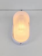 Vintage simes buitenlamp wandlamp metaal glas ’80 italy wit, N, Nieuw, Ophalen of Verzenden, N